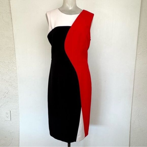 Milly Colorblock Helix Sleeveless Sheath Dress 8 - Picture 2 of 13